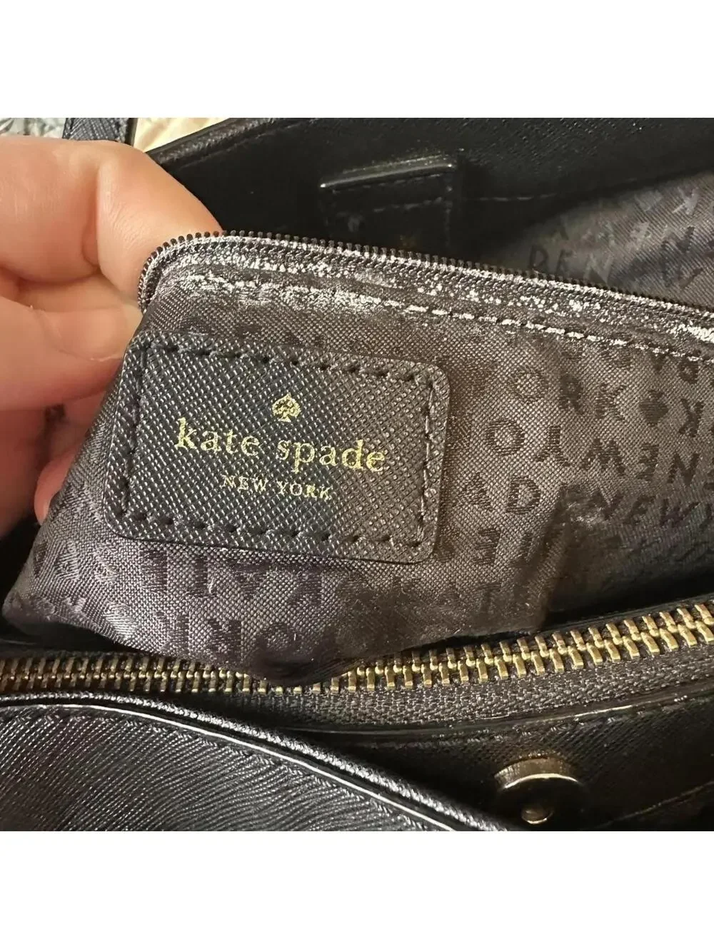 Kate Spade New York Evangelie Laurel Way Satchel Handbag Saffiano Leather Black